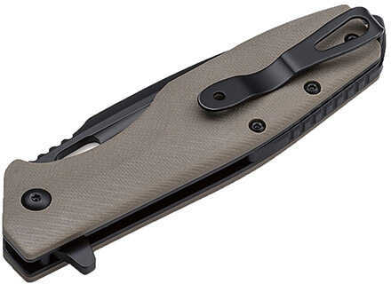 Boker Knives Plus Folding Knife Tactical Caracal Flipper, 3 1/2" D2 Black Blade, Coyote G10 Handle