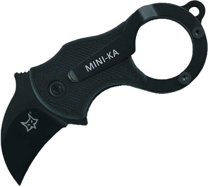 Boker Knives Fox Folding Knife Mini-Ka Karambit 1" Bead Blast Blade Black FRN Handle