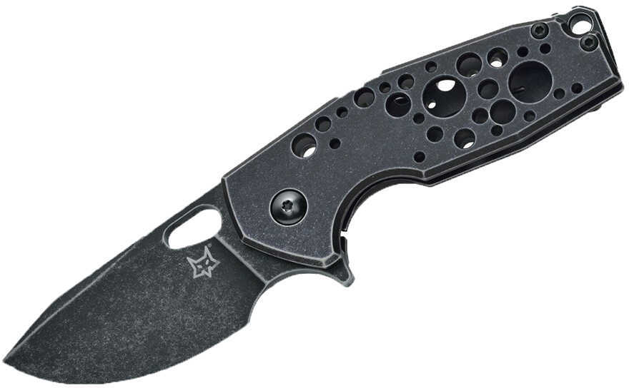 Boker Knives Fox Folding Knife Suru Flipper, 2.32" Black Stonewashed Plain Blade and Aluminum Frame