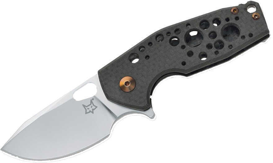 Boker Knives Fox Folding Knife Suru Flipper, 2.32" Satin Plain Blade, Carbon Fiber Frame, Bronze Hardware