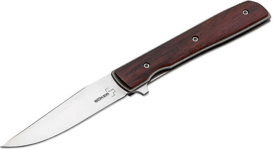 Boker Knives Plus Folding Knife Urban Trapper Petite Flipper, 2 3/4" VG-10 Satin Blade, Cocobolo Handle
