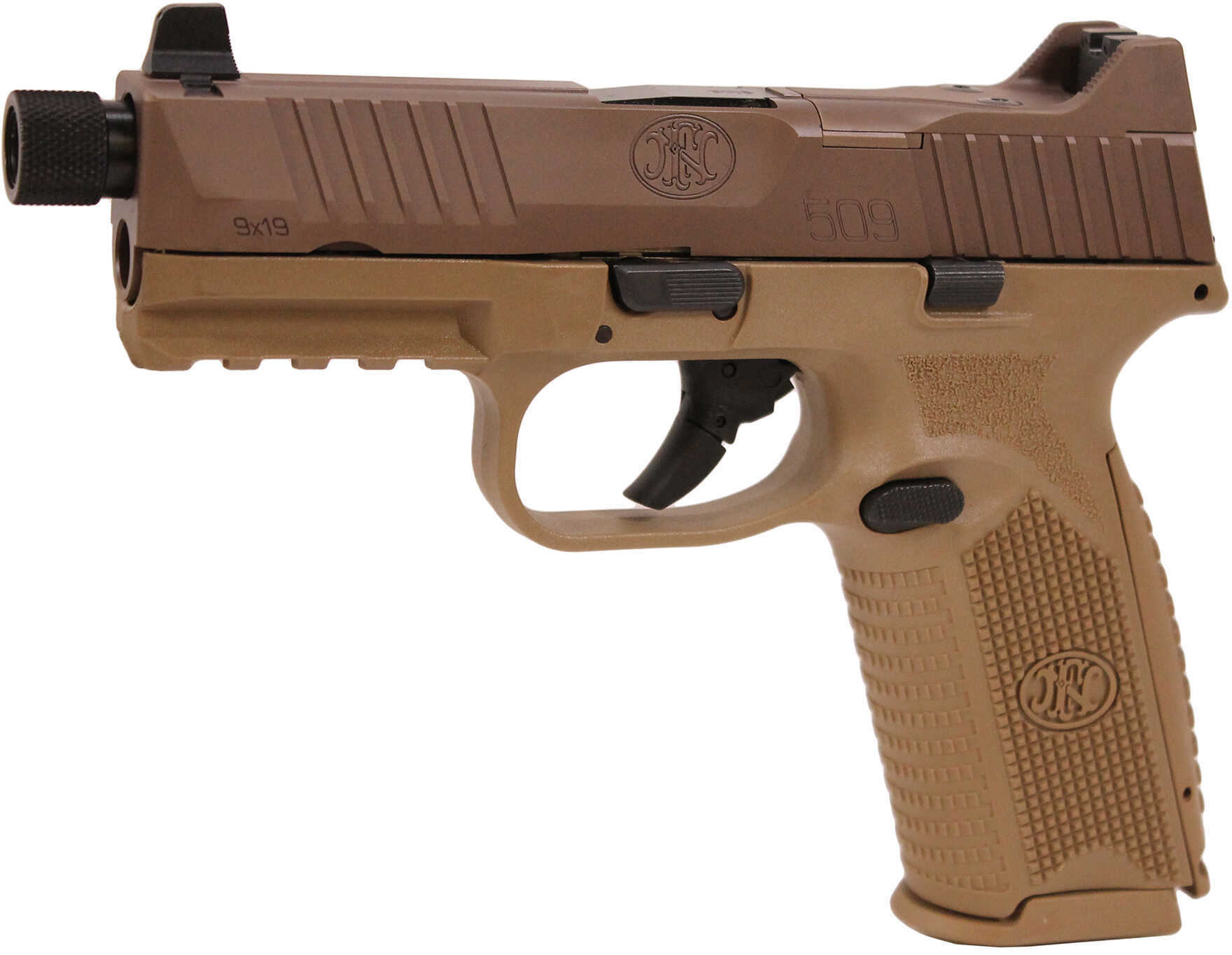 FNH 509 Tactical Pistol 9mm 4.5" Threaded Barrel FDE 24 Round