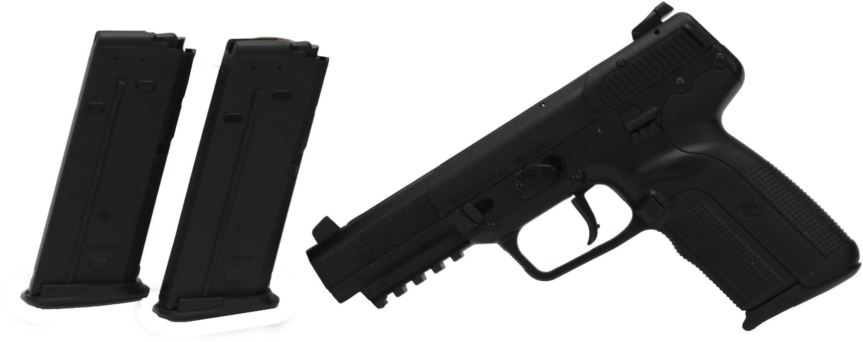 FNH USA Five-Seven 5.7mm x28mm 3- 20 Round Magazines Adjustable Sights Black Finish Semi Automatic Pistol Check Your Local Laws 3868929300