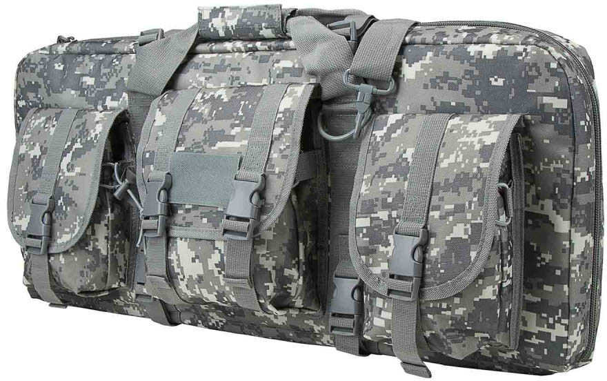 NcStar VISM Deluxe Tactical Pistol Gun Case with 3 Accessory Pockets (28"L x 13"H) in Digital Camouflage