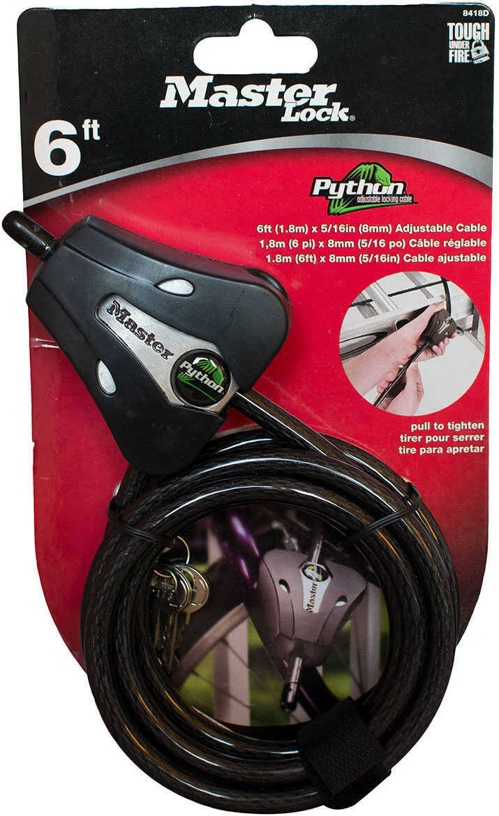 Covert Scouting Cameras DLC Python 6 Security Cable w/Master Lock 5/16 Black Each 39250