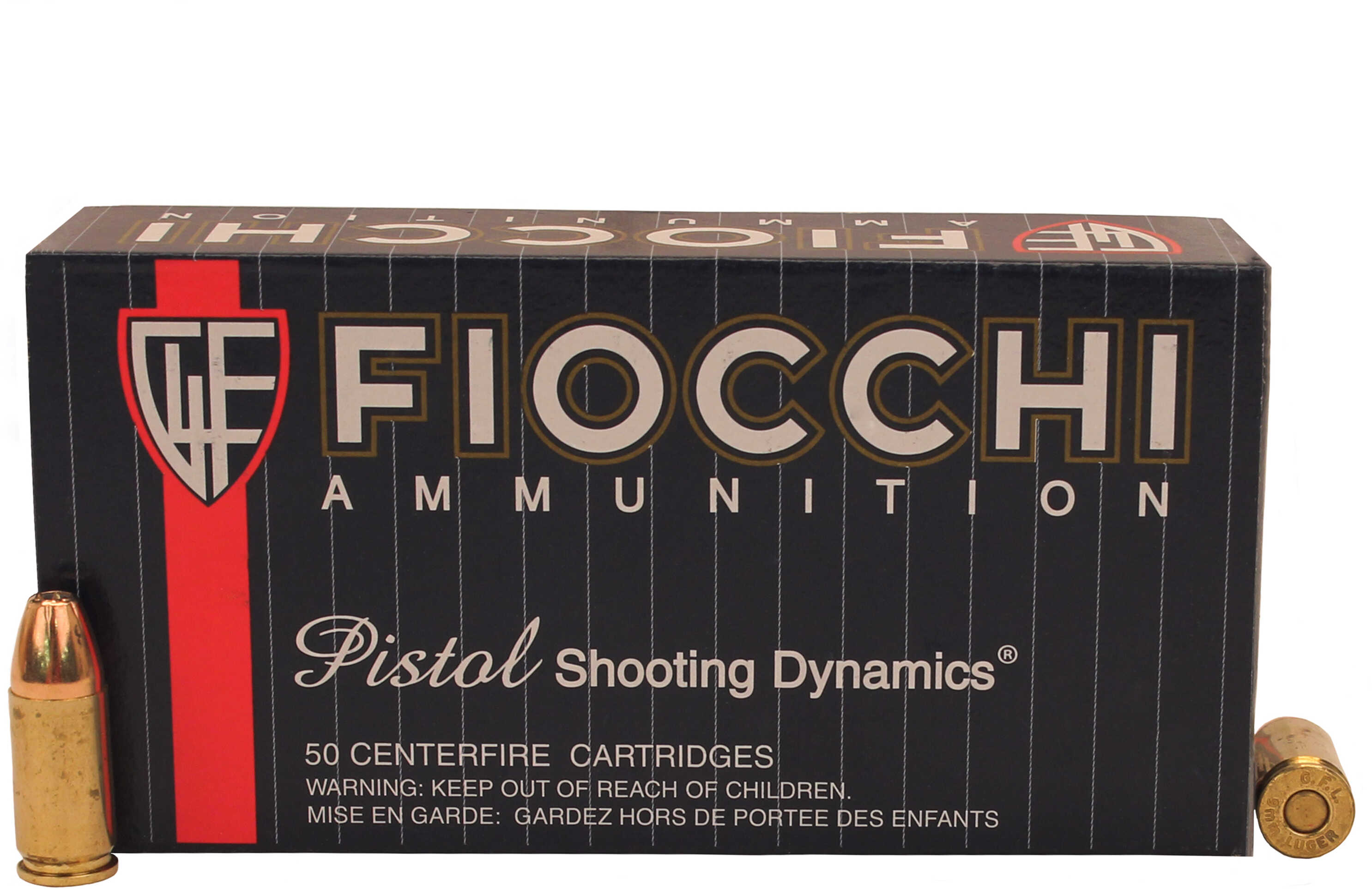 9mm Luger 50 Rounds Ammunition Fiocchi Ammo 115 Grain Jacketed Hollow Point