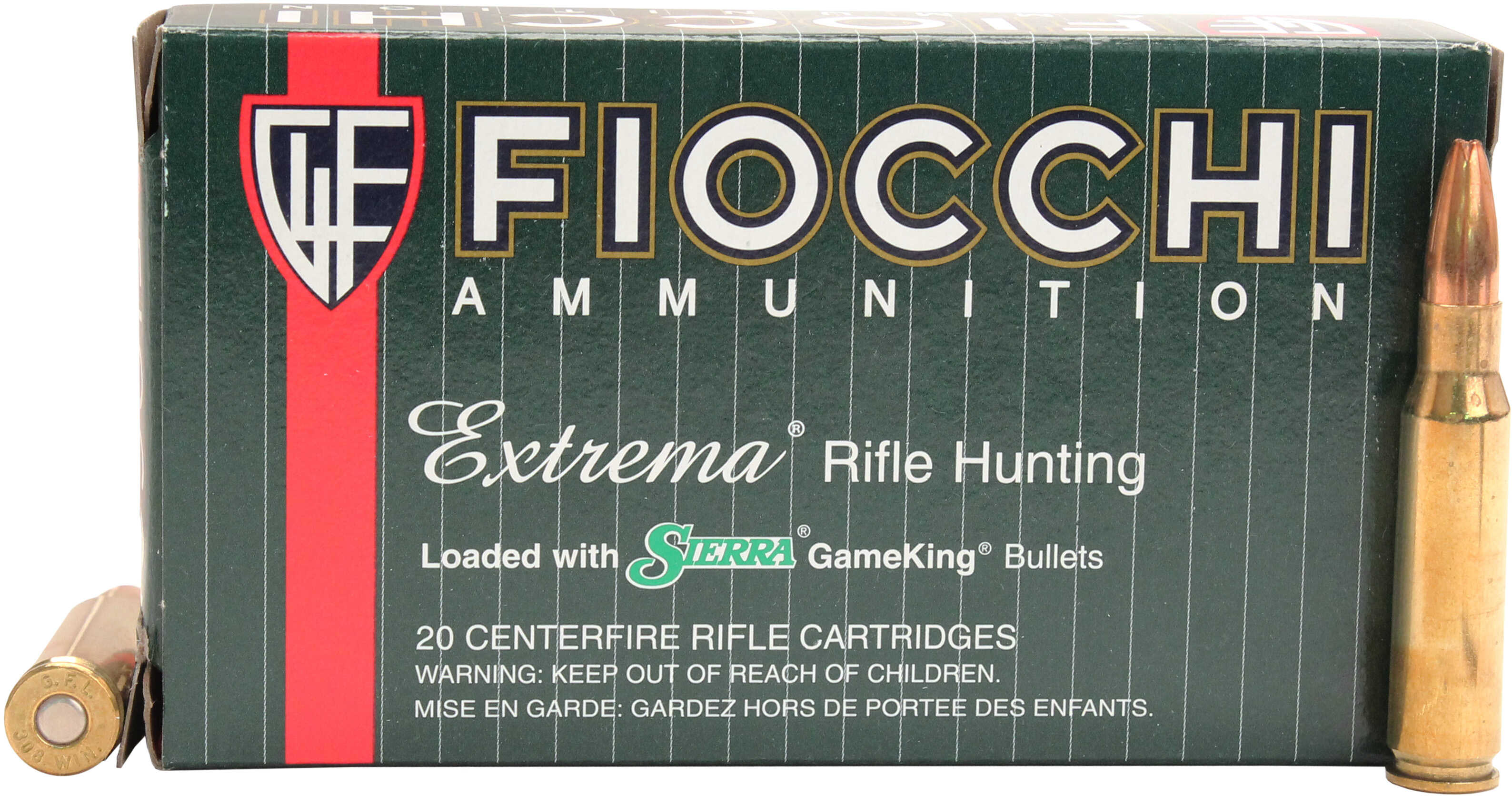 308 Winchester 20 Rounds Ammunition Fiocchi Ammo 165 Grain Hollow Point Boat Tail