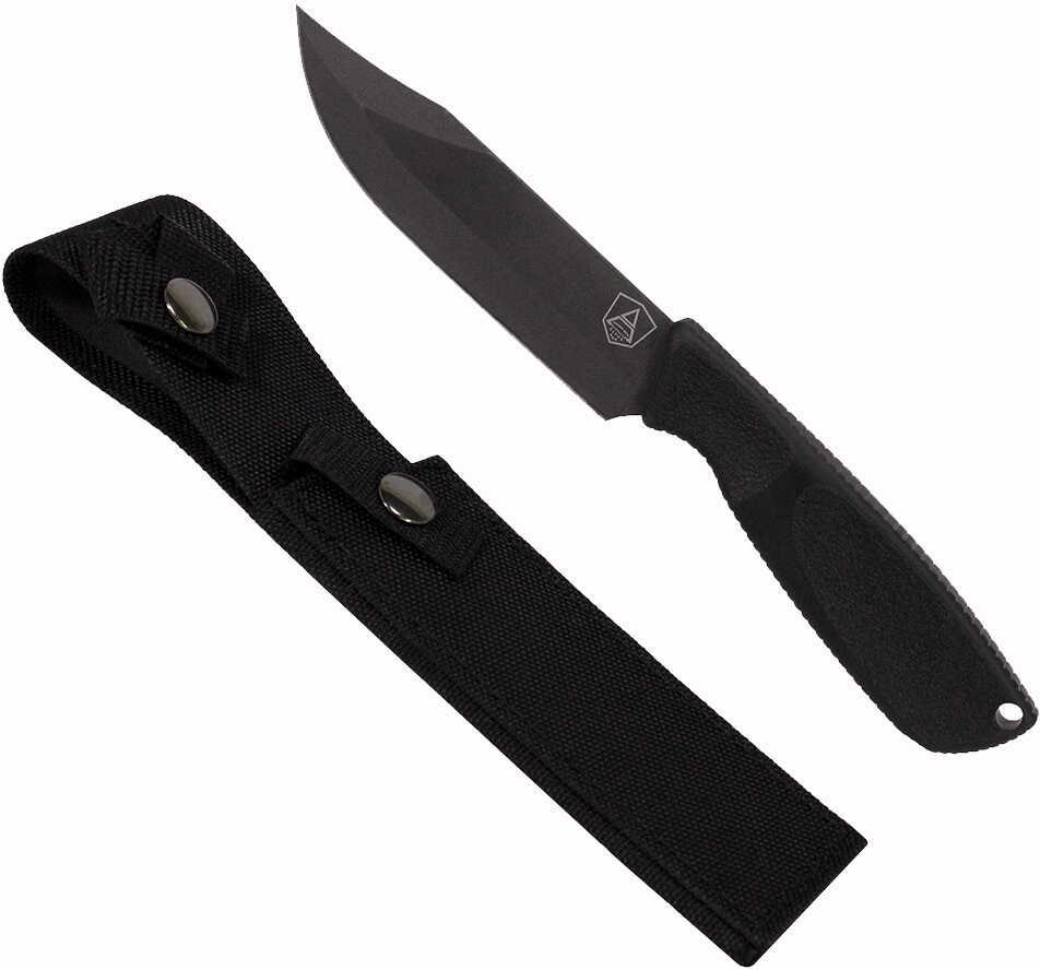 Ontario Knife Company Spec Plus Alpha Combat Fixed 6.1" Black Plain Blade Synthetic Rubber Handle Nylon Sheath