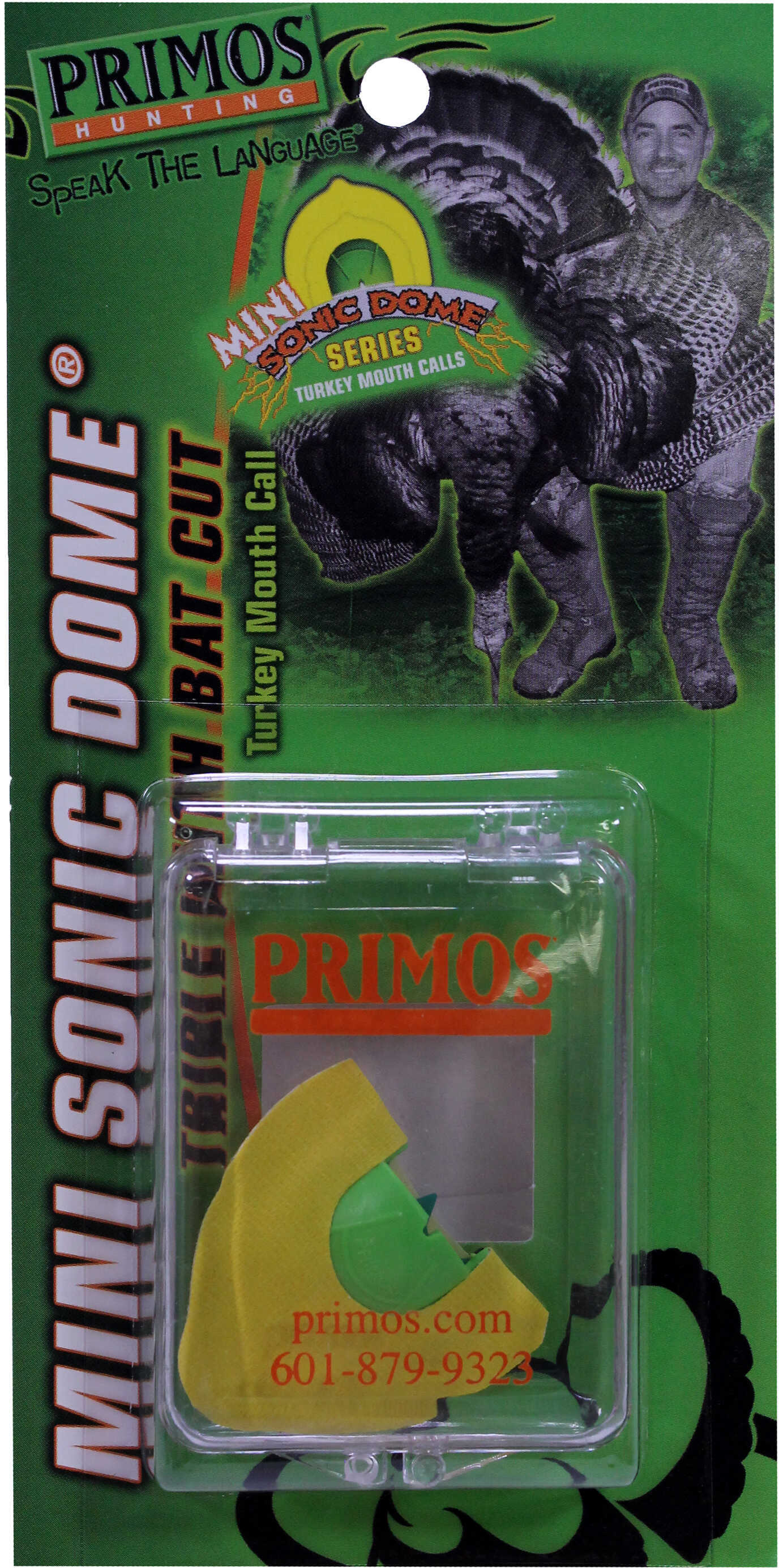 Primos Turkey Mouth Call Mini Sonic Dome Triple w/Bat Cut 1193