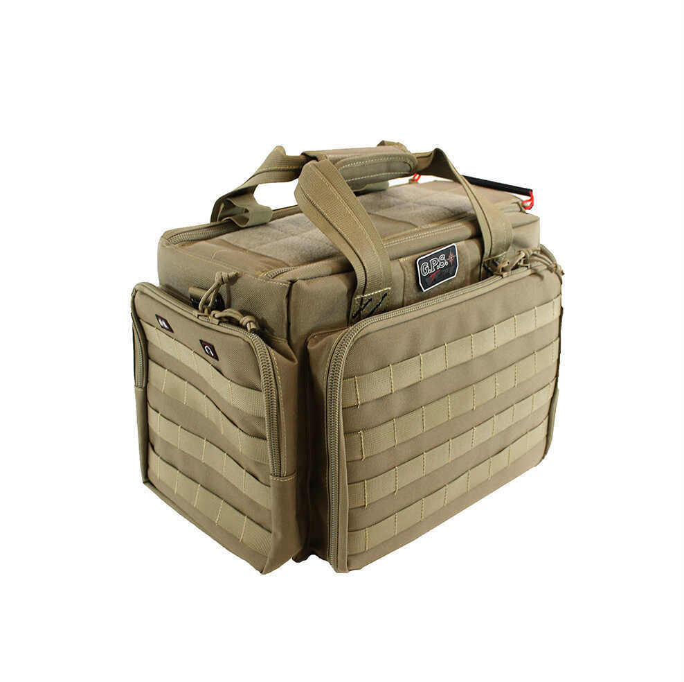 GPS Tactical Range Bag-Foam Cradle holds 5 handguns-Tan