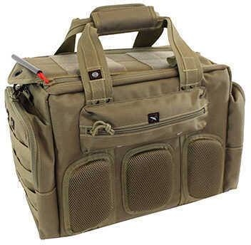 G-Outdoors Inc. Tactical Range Bag Tan 5 Internal Handgun Foam Cradles Nylon Visual ID Storage System for Quickidentific