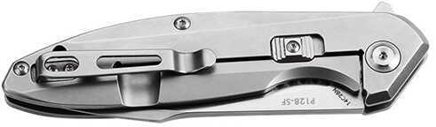 RUIKE Knives Frame Lock P128 Folding Knife 3.60" 14C28N Blade, Silver Handle