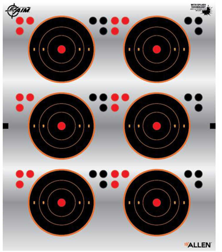 Allen Cases EZ Aim Targets 3" Aiming Dots 6 Per Sheet Package of