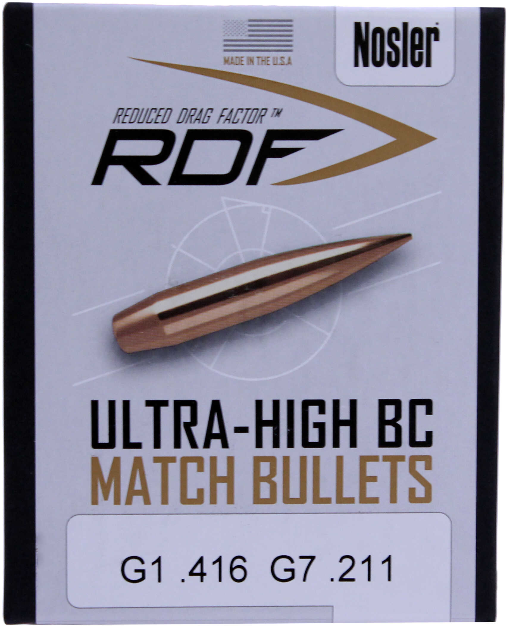 Nosler RDF .22 Caliber 70 Grain Jacketed Hollow Point Bullets 100 Per Box Md: 53066