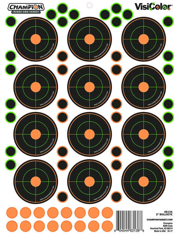 Champion Traps and Targets Peel Stick 2" Bullseyes with 60 Pastors Package of 5