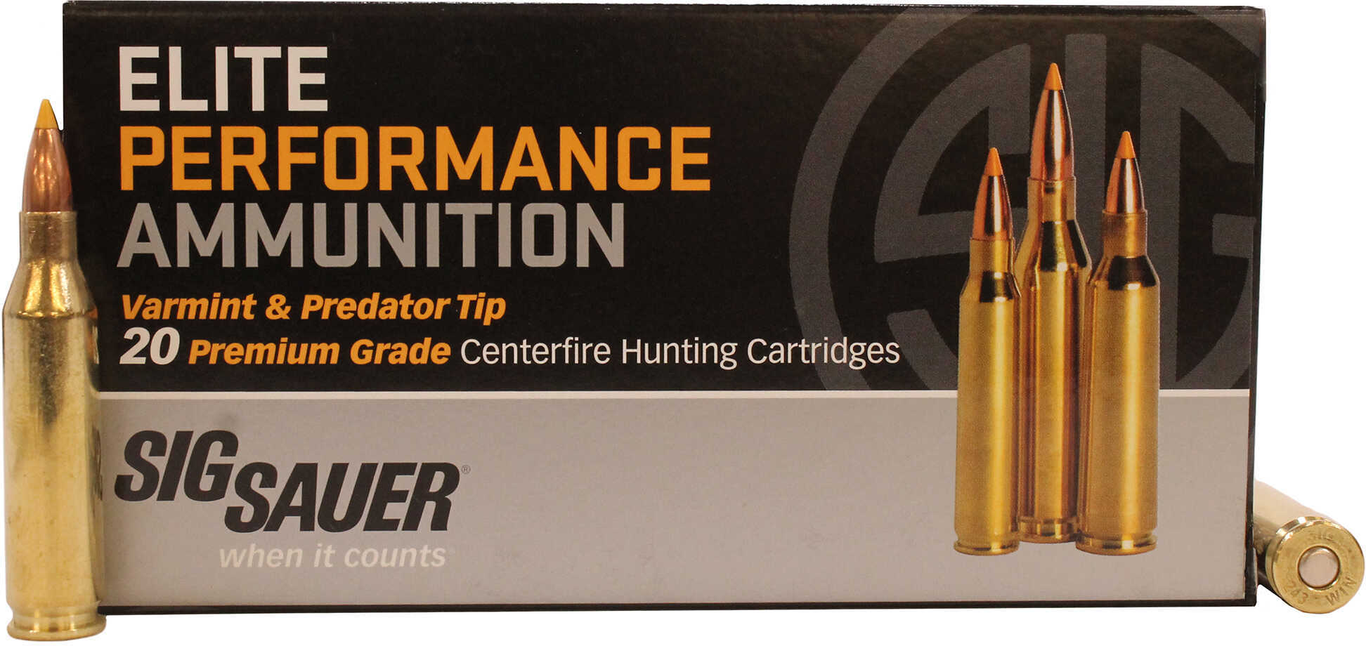 243 Winchester 20 Rounds Ammunition Sig Sauer 55 Grain Tipped Hollow Point