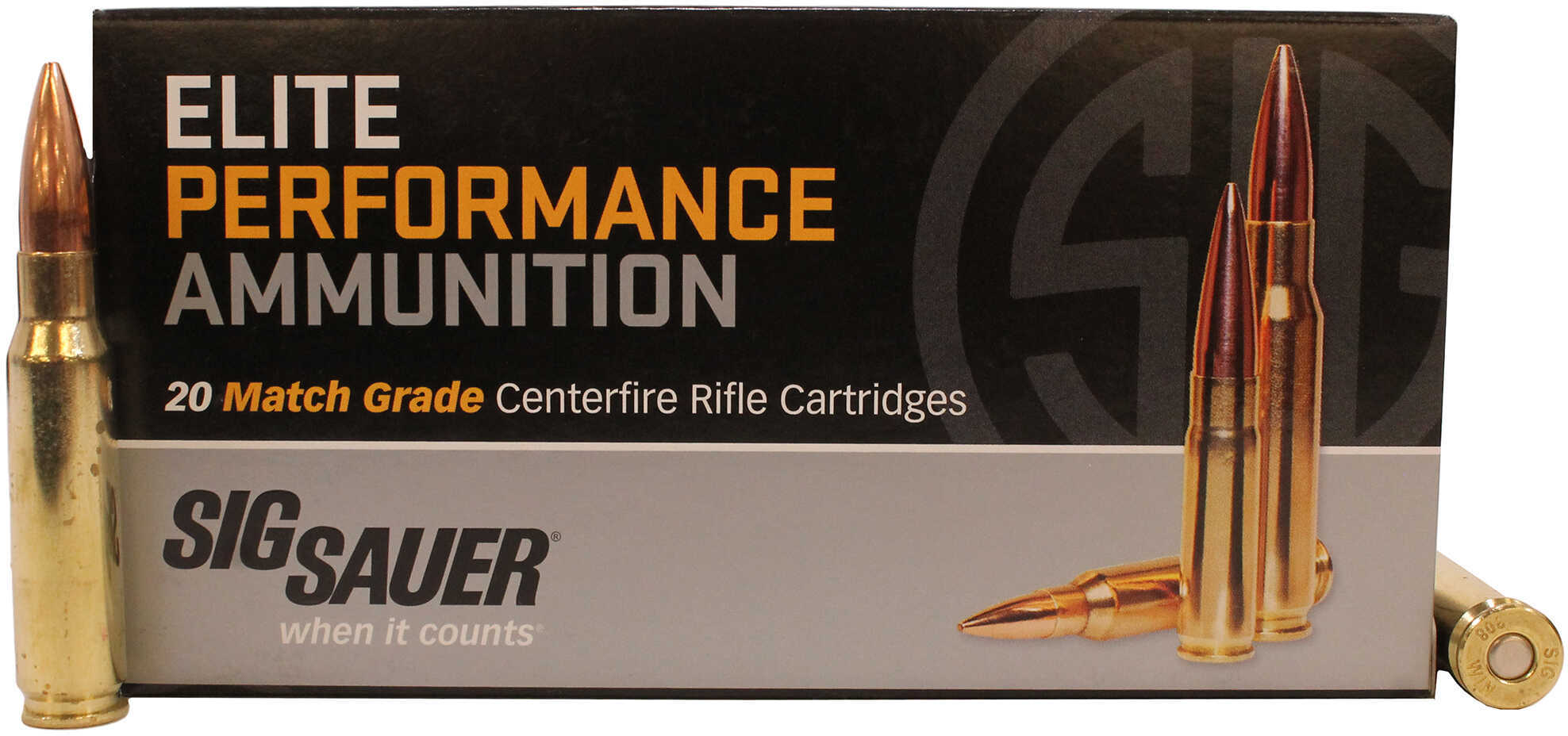 308 Winchester 20 Rounds Ammunition Sig Sauer 168 Grain Open Tip Match