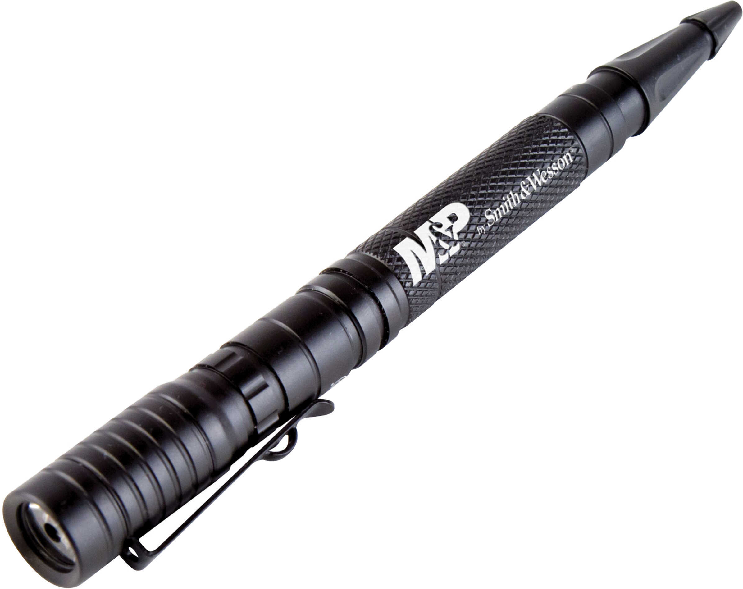 Smith & Wesson Accessories Delta Force Flashlight PL-10 Tactical Pen, LED with 1 AAA Battery Aluminum Black Md: 11