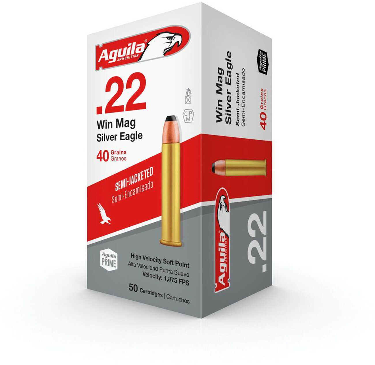 22 Winchester Magnum Rimfire 50 Rounds Ammunition Aguila 40 Grain Soft Point