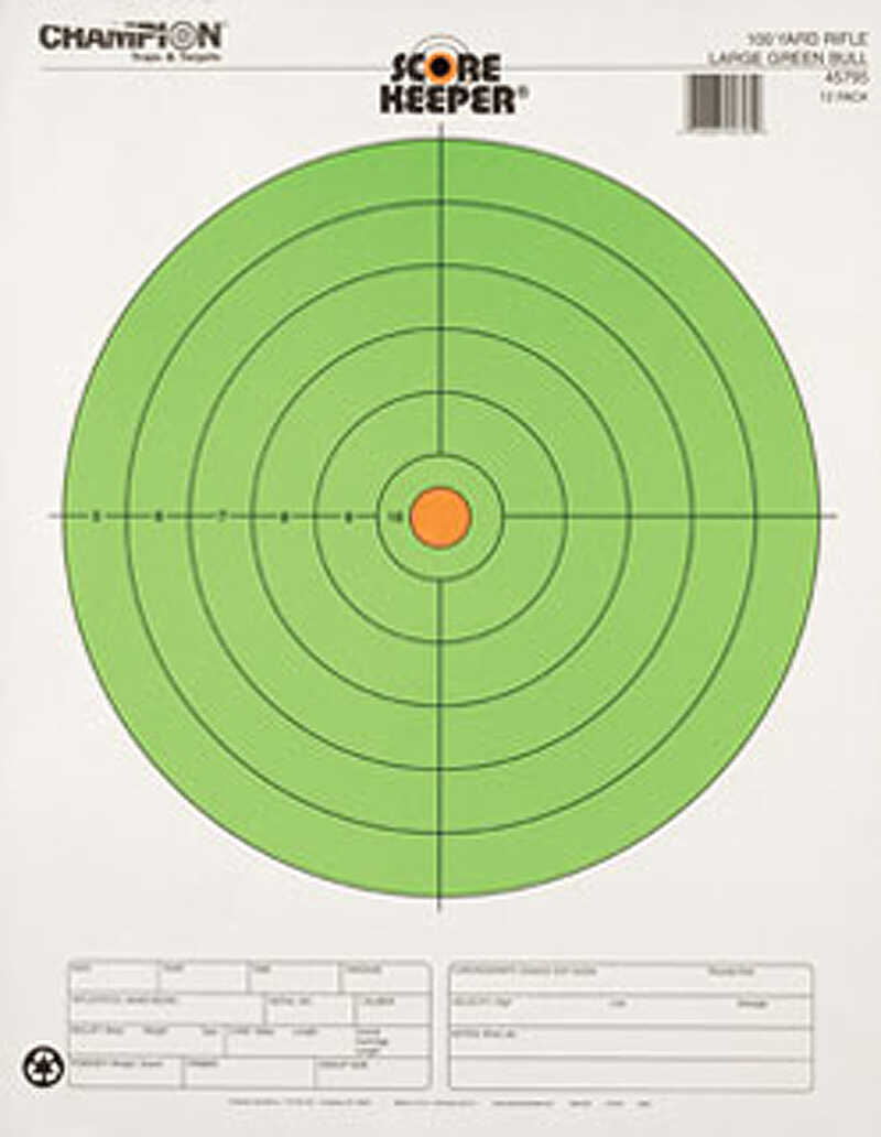 Champion Traps and Targets 100 Yard Large Green Bullseye (Per 12) 45795-img-1