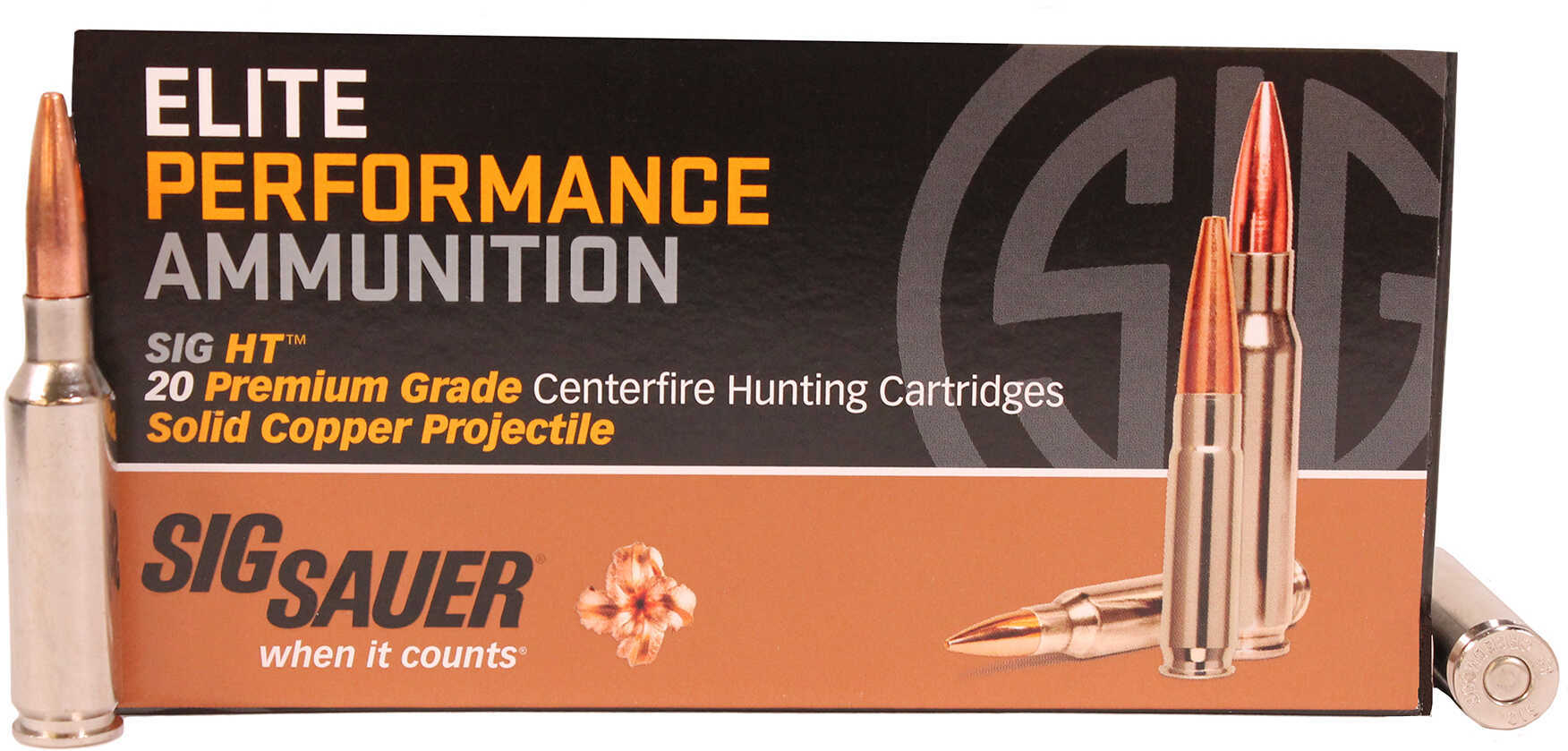 6.5 Creedmoor 20 Rounds Ammunition Sig Sauer 120 Grain Solid Hollow Point