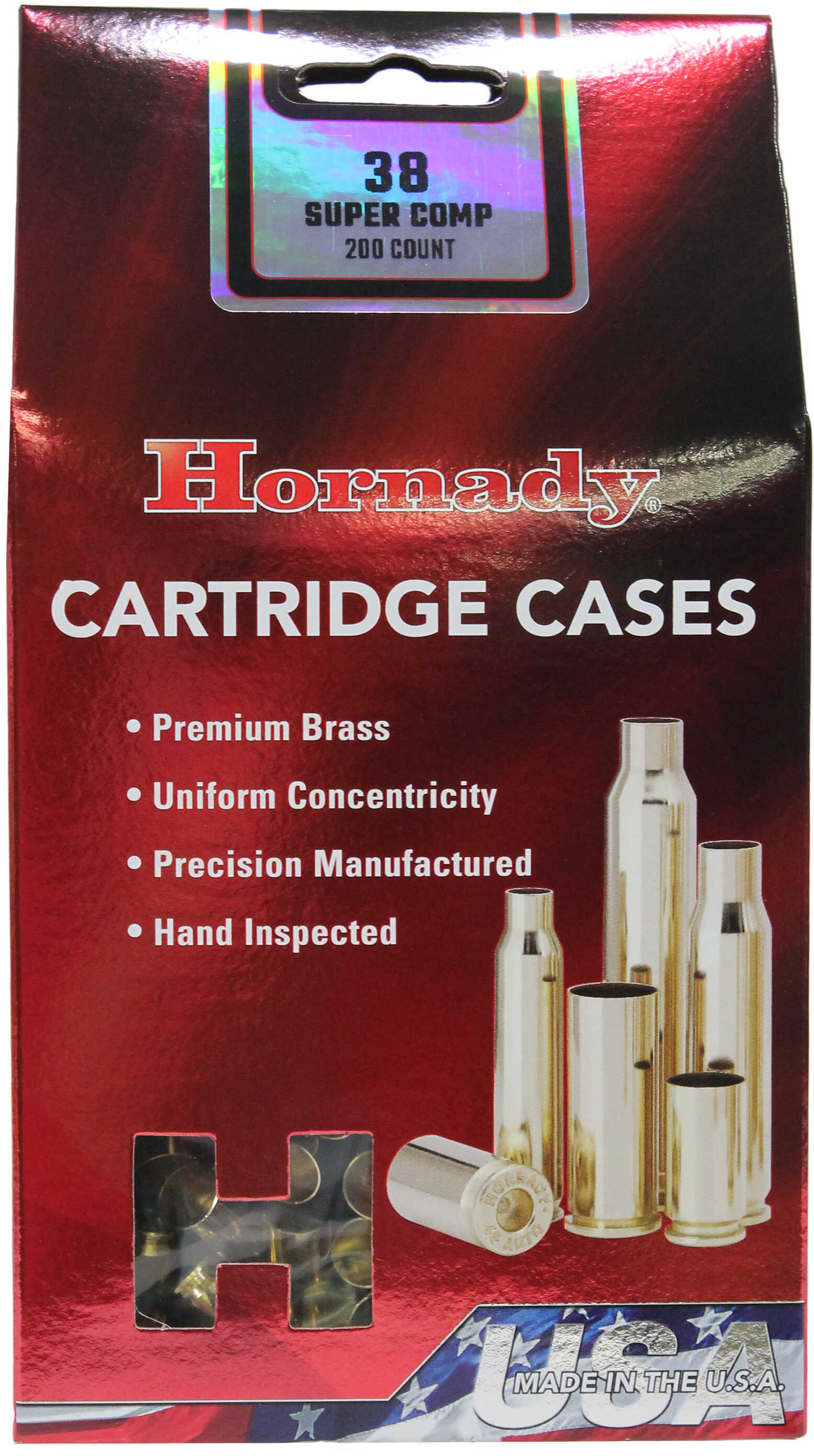 Hornady Unprimed Brass 38 Super Competition, 200 Per Box Md: 8734