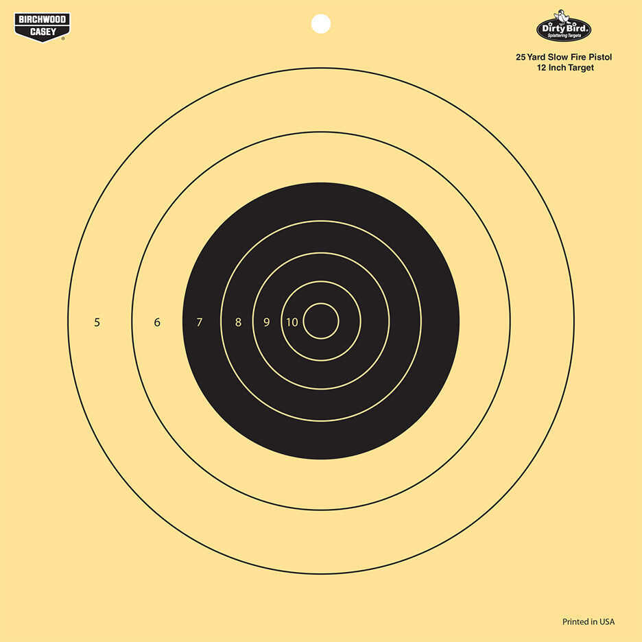 Birchwood Casey Dirty Bird 12" 25 Yard Slow Fire Pistol Target 12 Targets 35022