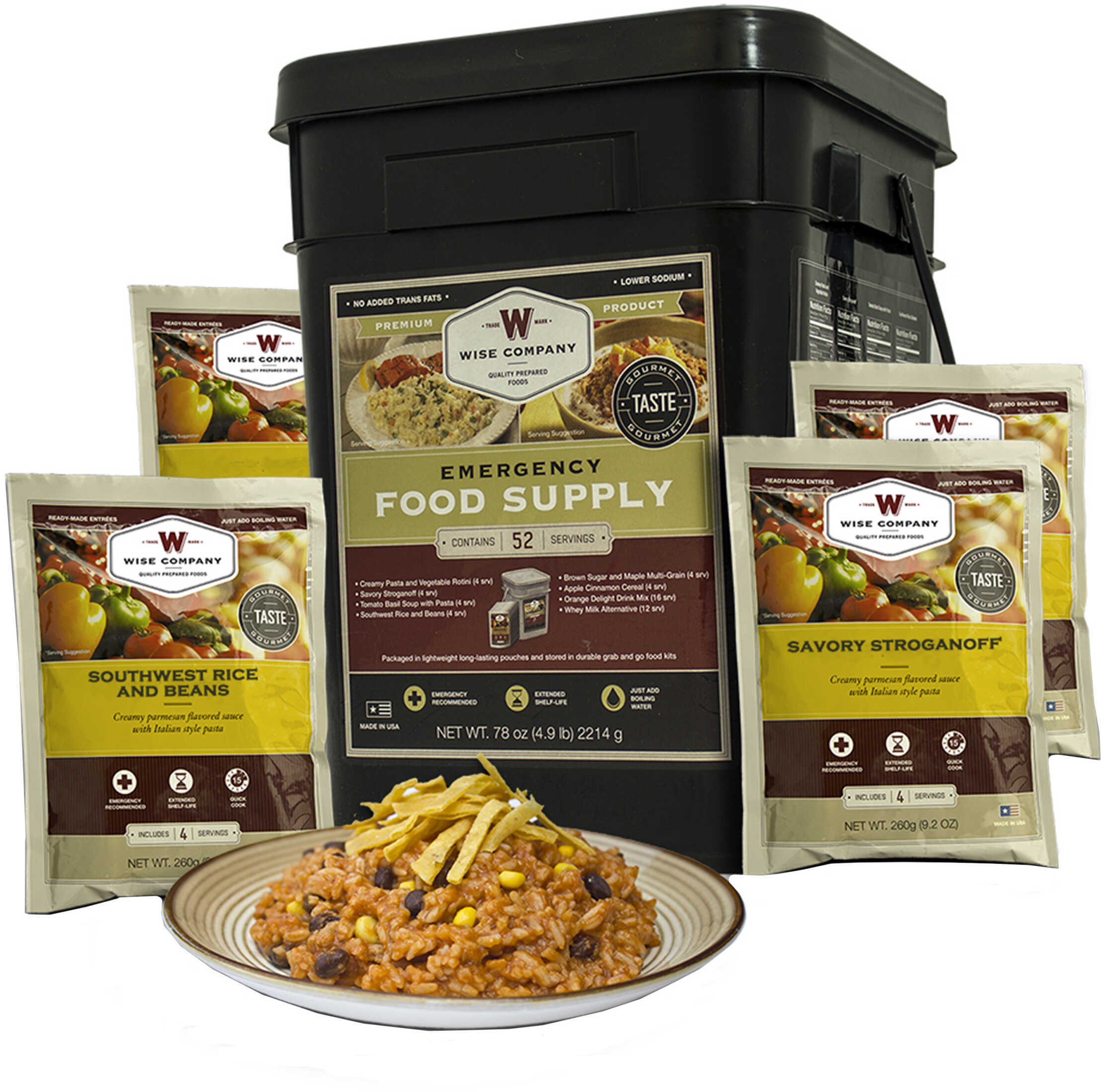 Wise Foods PREPPER Pack 52 Serving Black Bucket