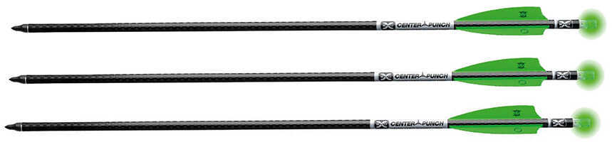 TenPoint Omni-Brite 2.0 Evo-X Lighted Centerpunch Premium Carbon Crossbow Arrows 3 Pack