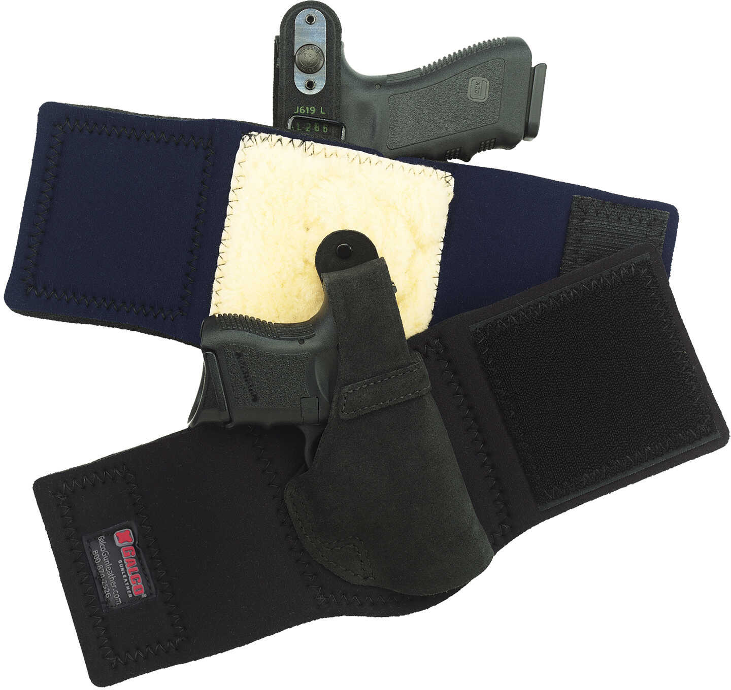 Galco Ankle Lite Holster Fits Glock 26/27/33 Right Hand Black Leather AL286B