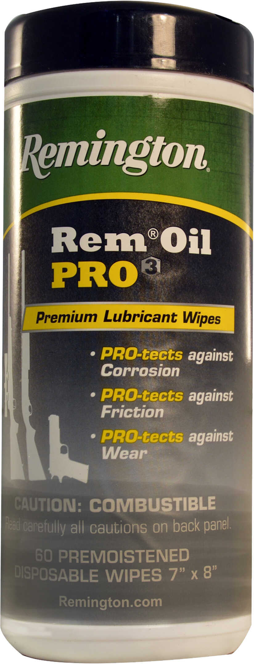 Remington Pro3 Premium Lubricant & Protectant Pop-Up Wipes 7" X 8" 60/Canister 18922