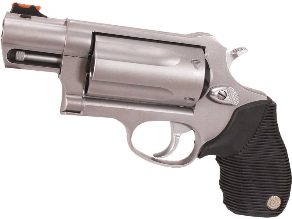 Taurus Judge Public Defender Revolver 410 Gauge / 45 Colt Compact Stainless Steel 2.5" Barrel With Fiber Optic Sight 2441039TC