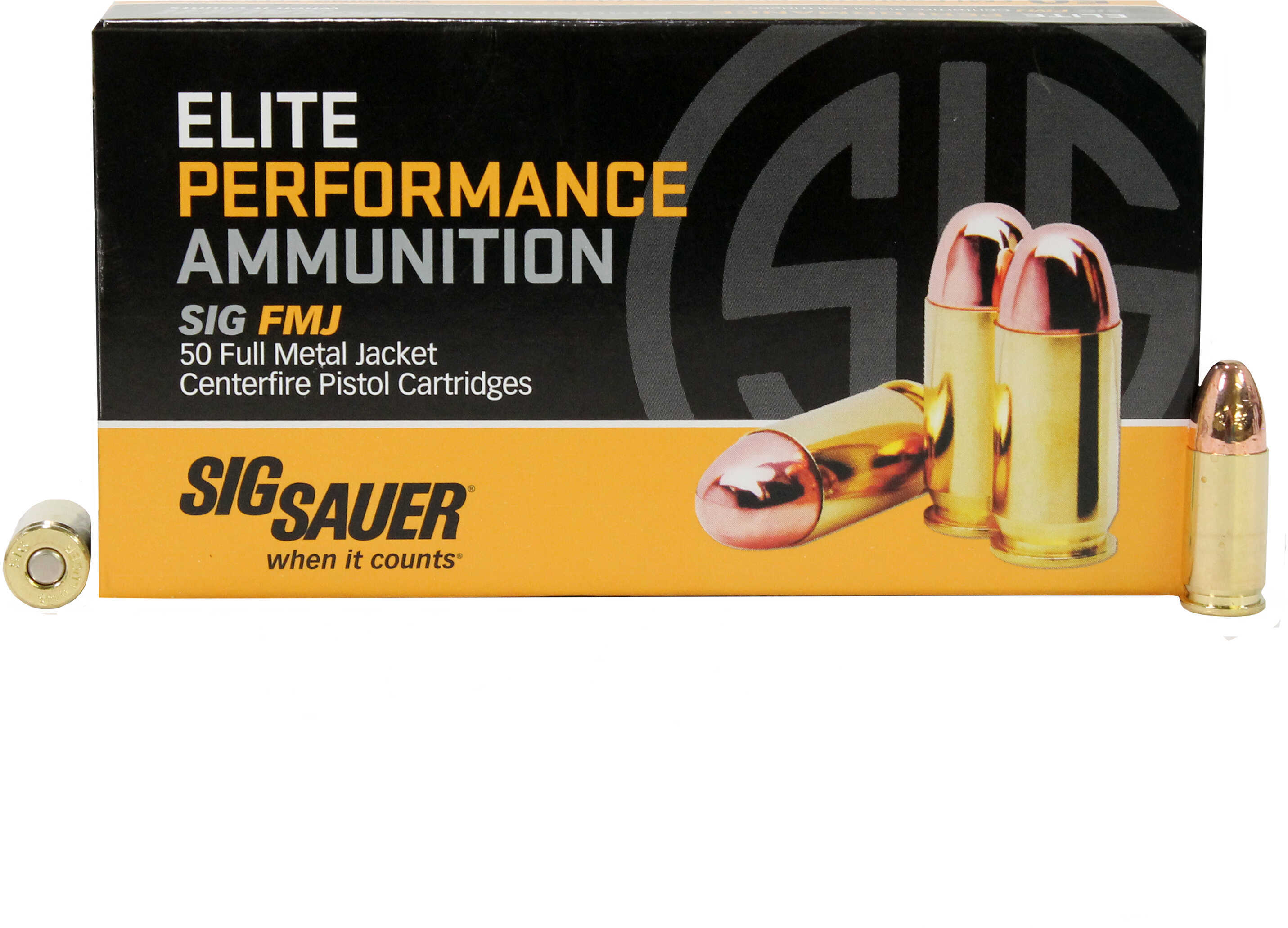 9mm Luger 50 Rounds Ammunition Sig Sauer 147 Grain Full Metal Jacket