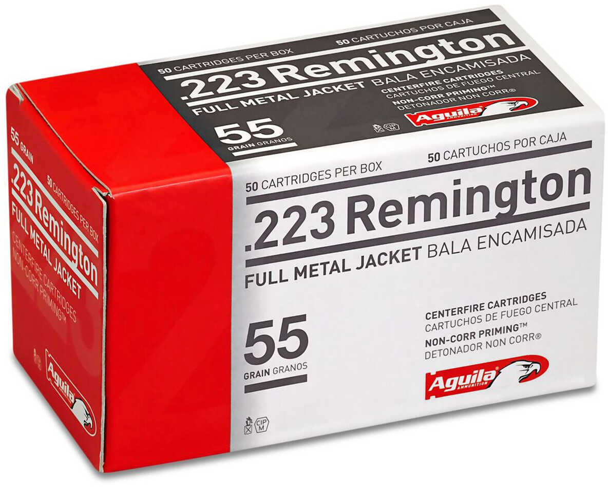 Aguila Ammunition Rifle 223 Rem 55 Grain Full Metal Jacket 50 Round Box 1E223110