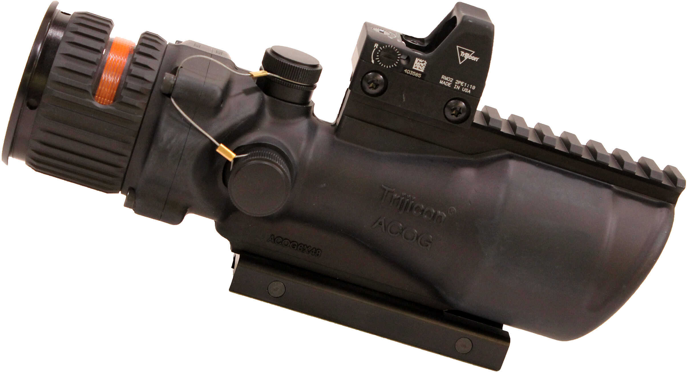 6x48mm ACOG Dual Illumination Scope - Red Chevron .308 Ball Ret, M1913 Rail, 6.5 MOA RMR Type 2 Sigh