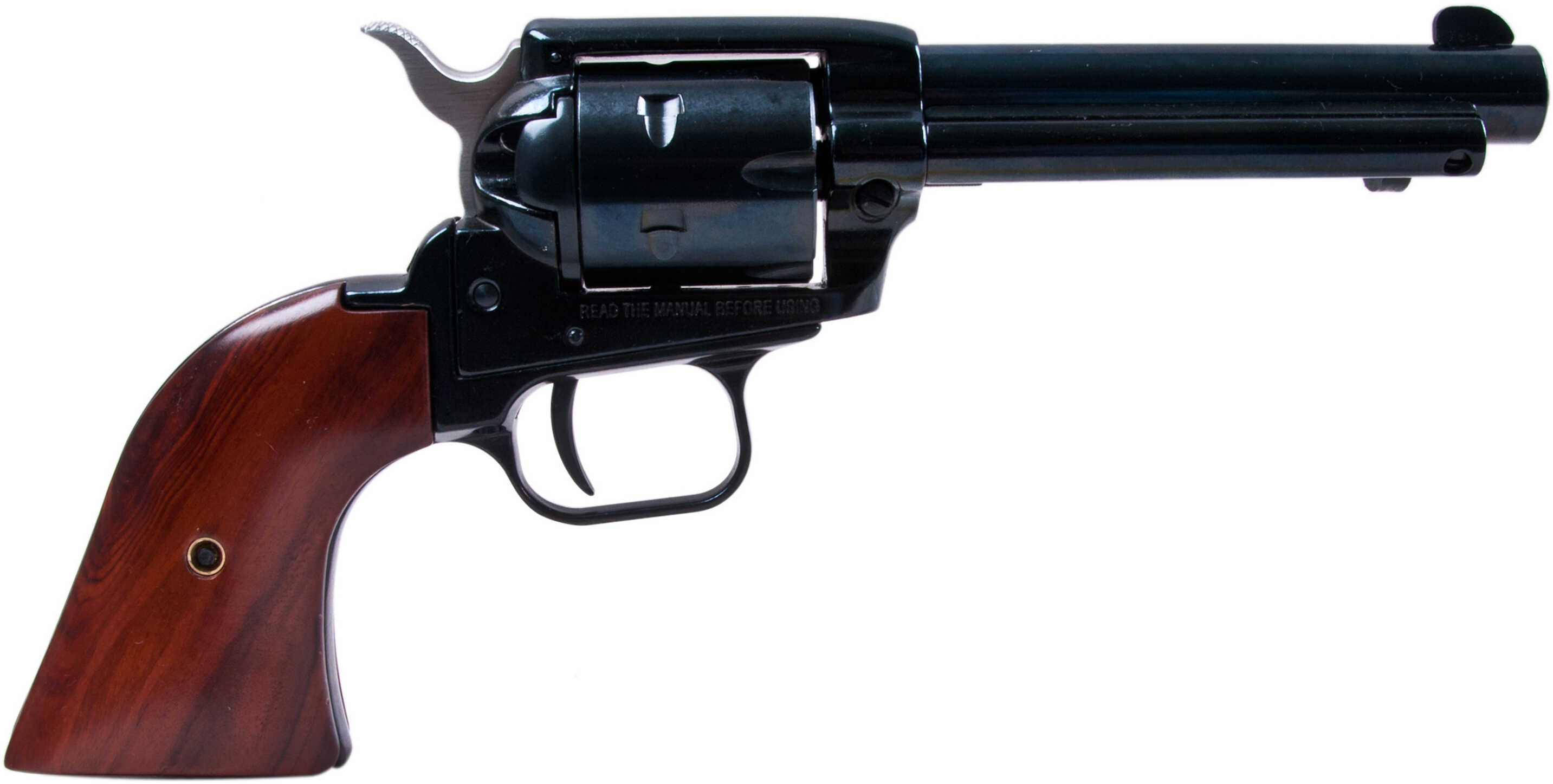 Heritage Manufacturing Rough Rider SAA Single Action Revolver .22 LR/.22WMR Combo 4.75" Barrel 6 Rounds Aluminum Alloy Frame Fixed Sights Blued Cocobolo Wood Grips