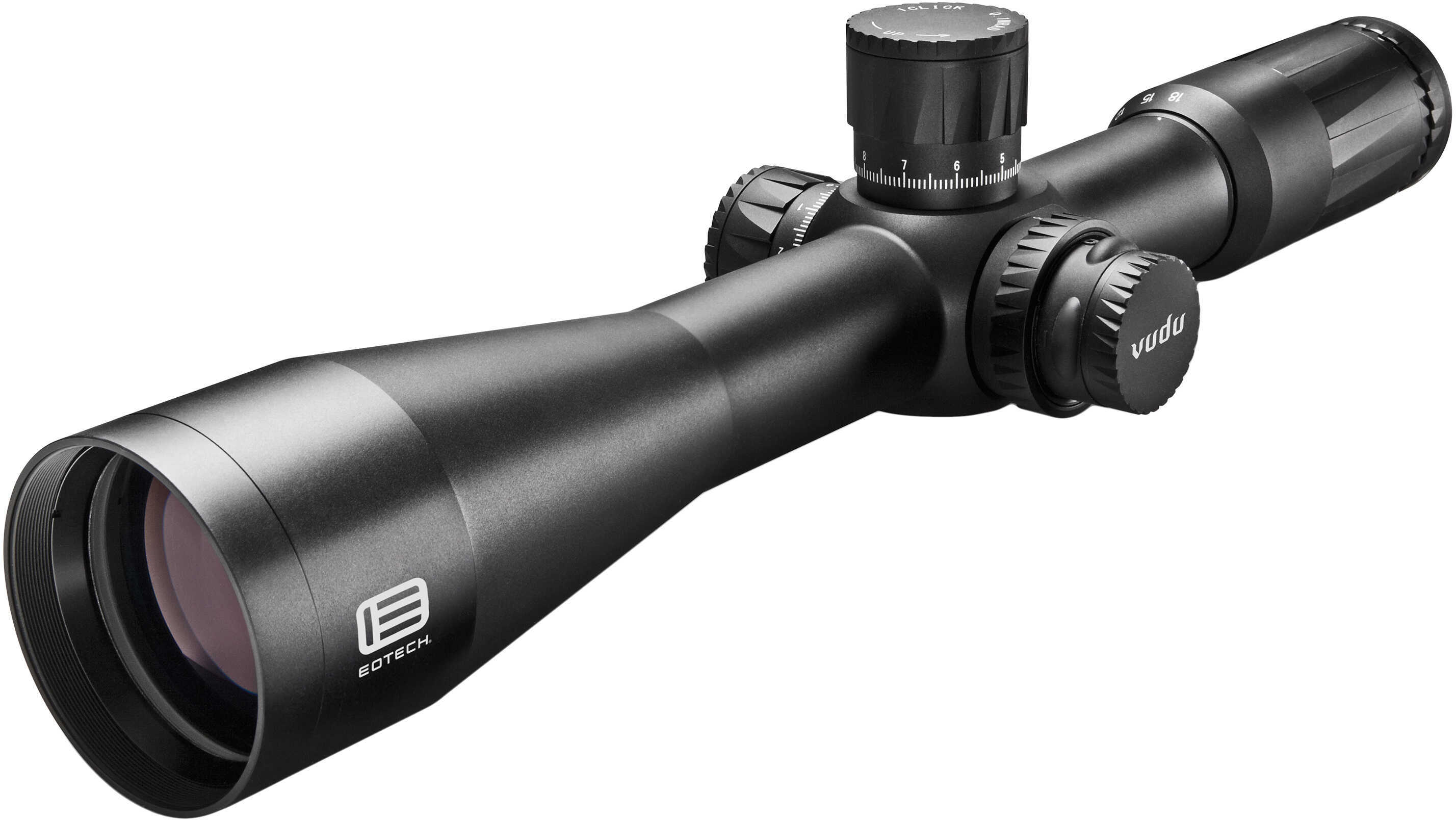 EOTech Vudu Rifle Scope 3.5-18X50mm 34mm MD2-MOA Illuminated Reticle .25 MOA or .1 MIL Adjustments First Focal Plane Bla