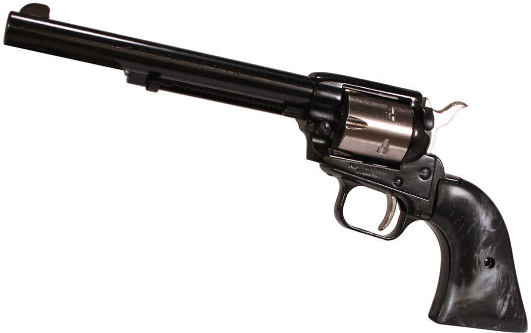 Heritage Rough Rider .22 LR Single Action Rimfire Revolver 6.5" Barrel 6 Rounds Synthetic Black Pearl Grips Two Tone Stainless/Black Finish