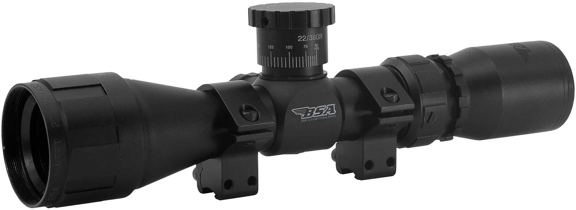 BSA Sweet .22 AO Riflescope 2-7x32mm 1" Main Tube Standard Reticle Black