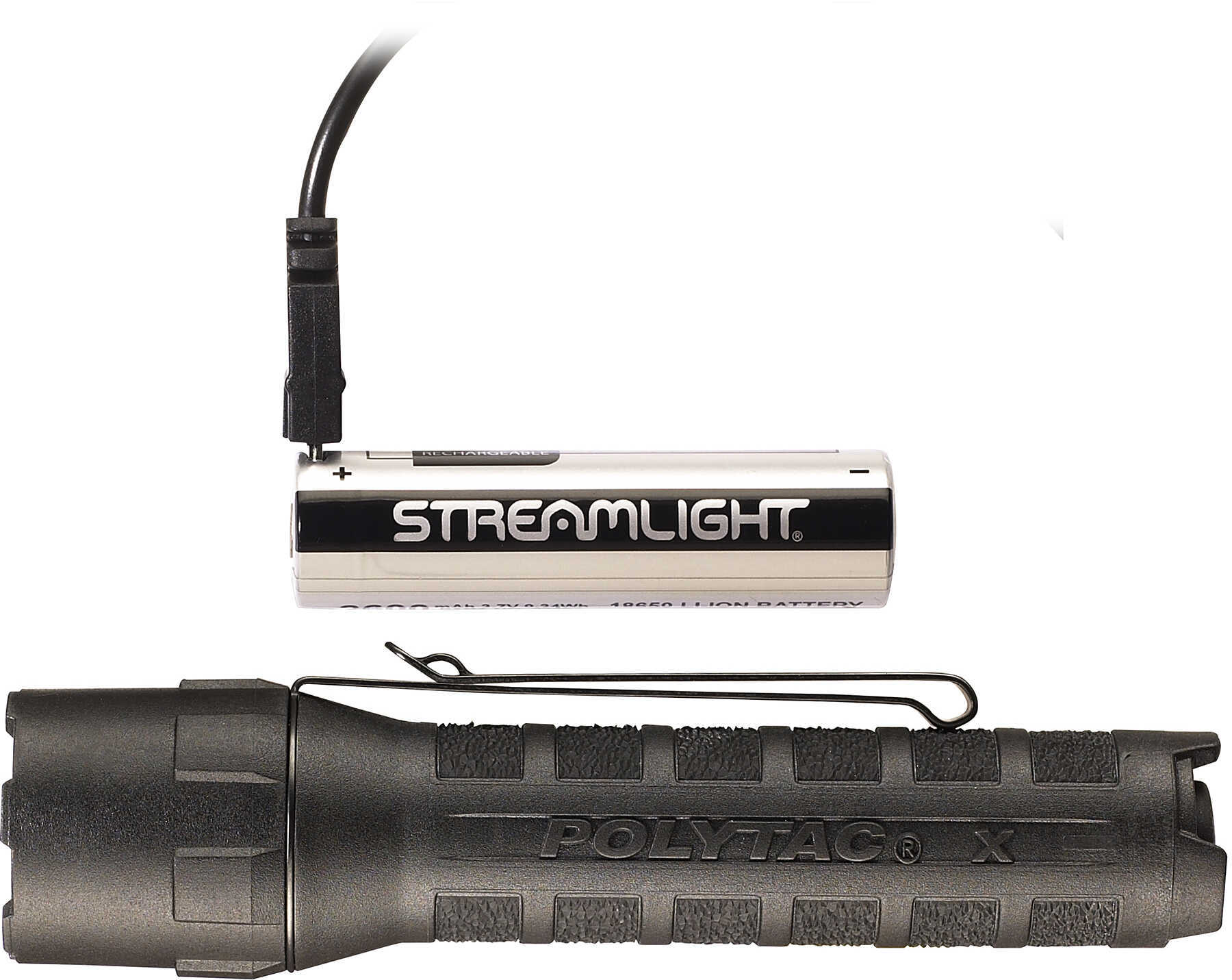 Streamlight PolyTac X USB Flashlight Black, Clam Package