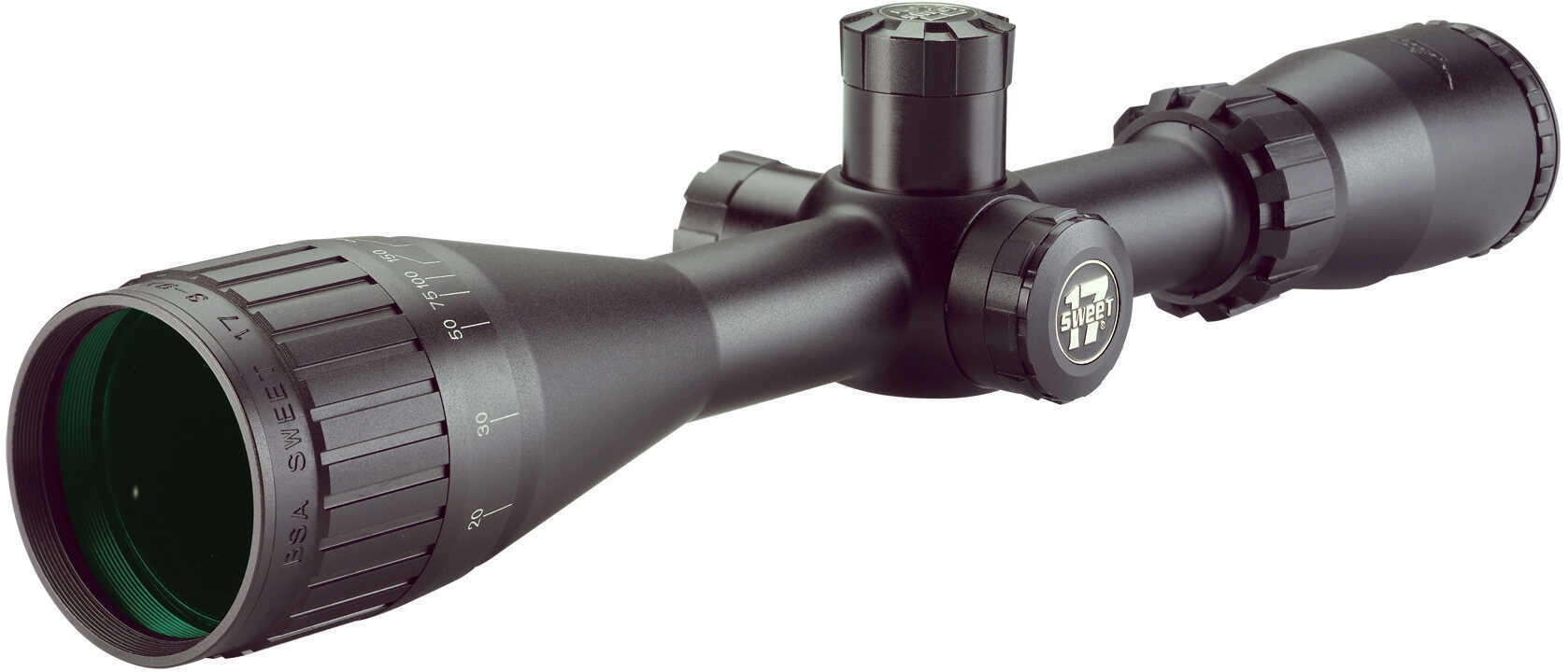 Bsa S17312X40RGB Sweet 17 3-12X 40mm Obj 13.2-3 ft @ 100 yds FOV 1" Tube Black Illuminated 30/30 Duplex RBG