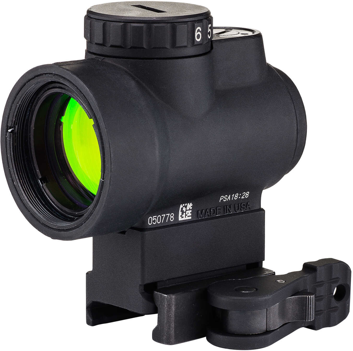 Trijicon Miniature Rifle Optic (MRO) Sight 2.0 MOA Adjustable Green Dot with Full Co-Witness Levered QR Mount, Matte Bla