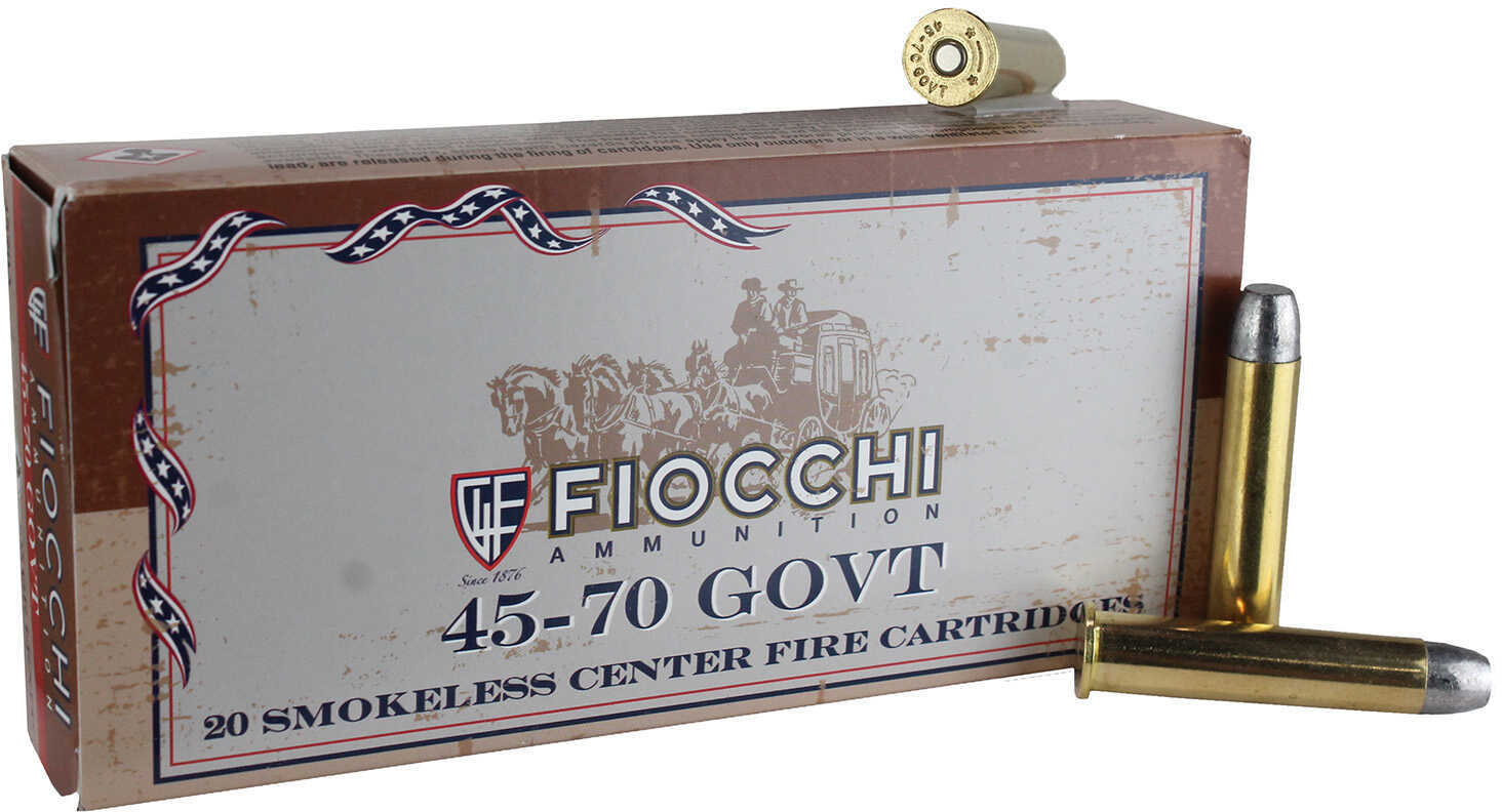 45-70 Government 20 Rounds Ammunition Fiocchi Ammo 405 Grain Lead flat Nose