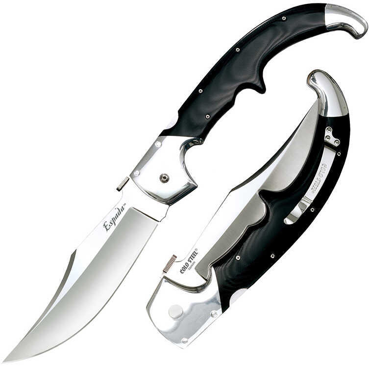 Cold Steel Espada Folding Knife X-Large, 7 1/2" Satin Blade, Polished G-10 Handle with Aluminum Bolsters