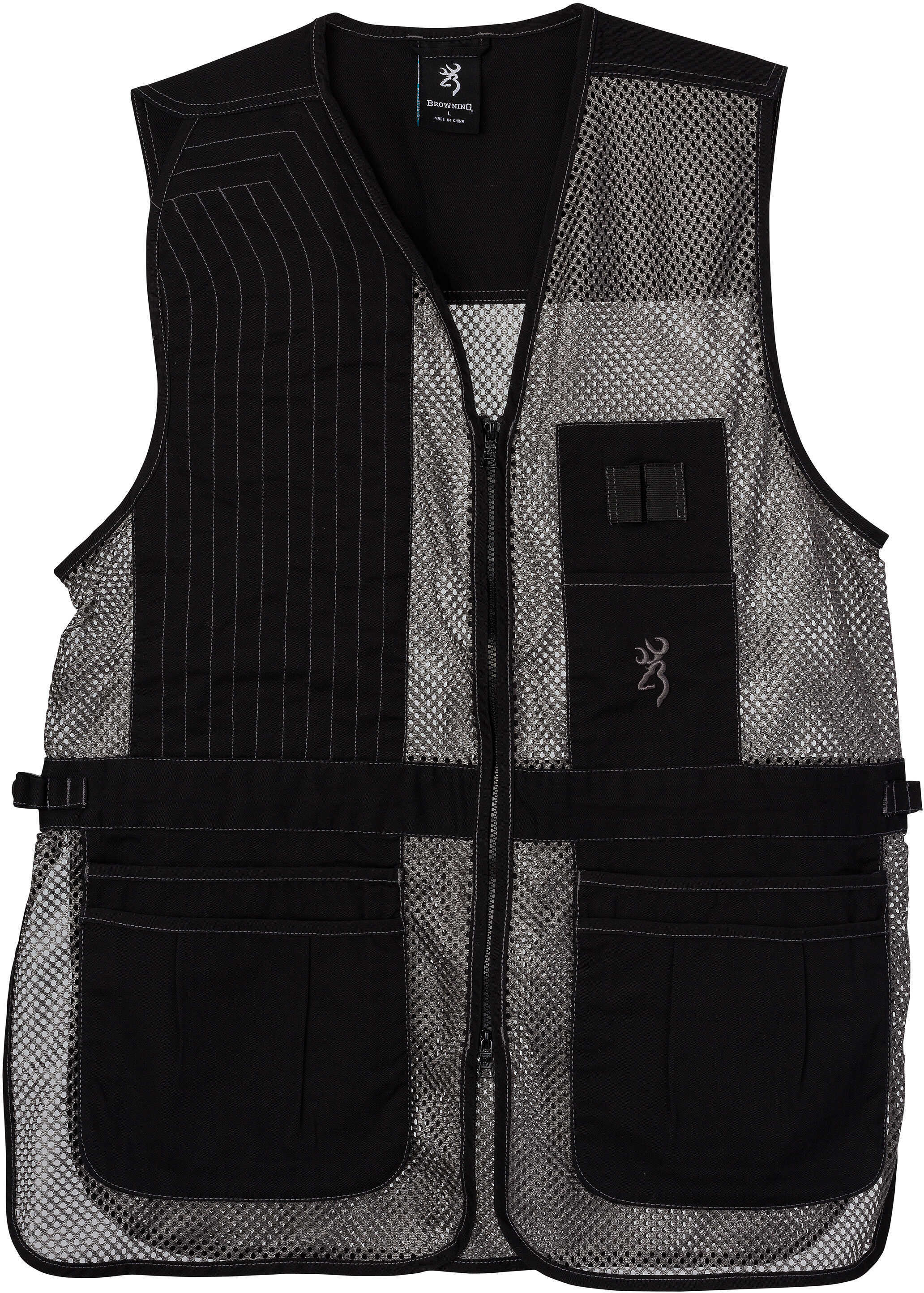 Browning Trapper Creek Mesh Shooting Vest Black/Gray, Medium, Right Hand
