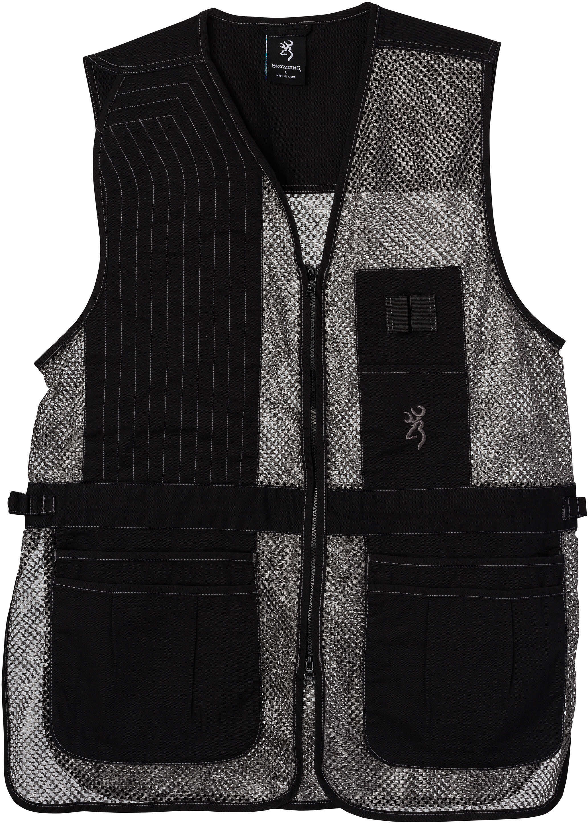 Browning Trapper Creek Mesh Shooting Vest Black/Gray,, X-Large, Right Hand