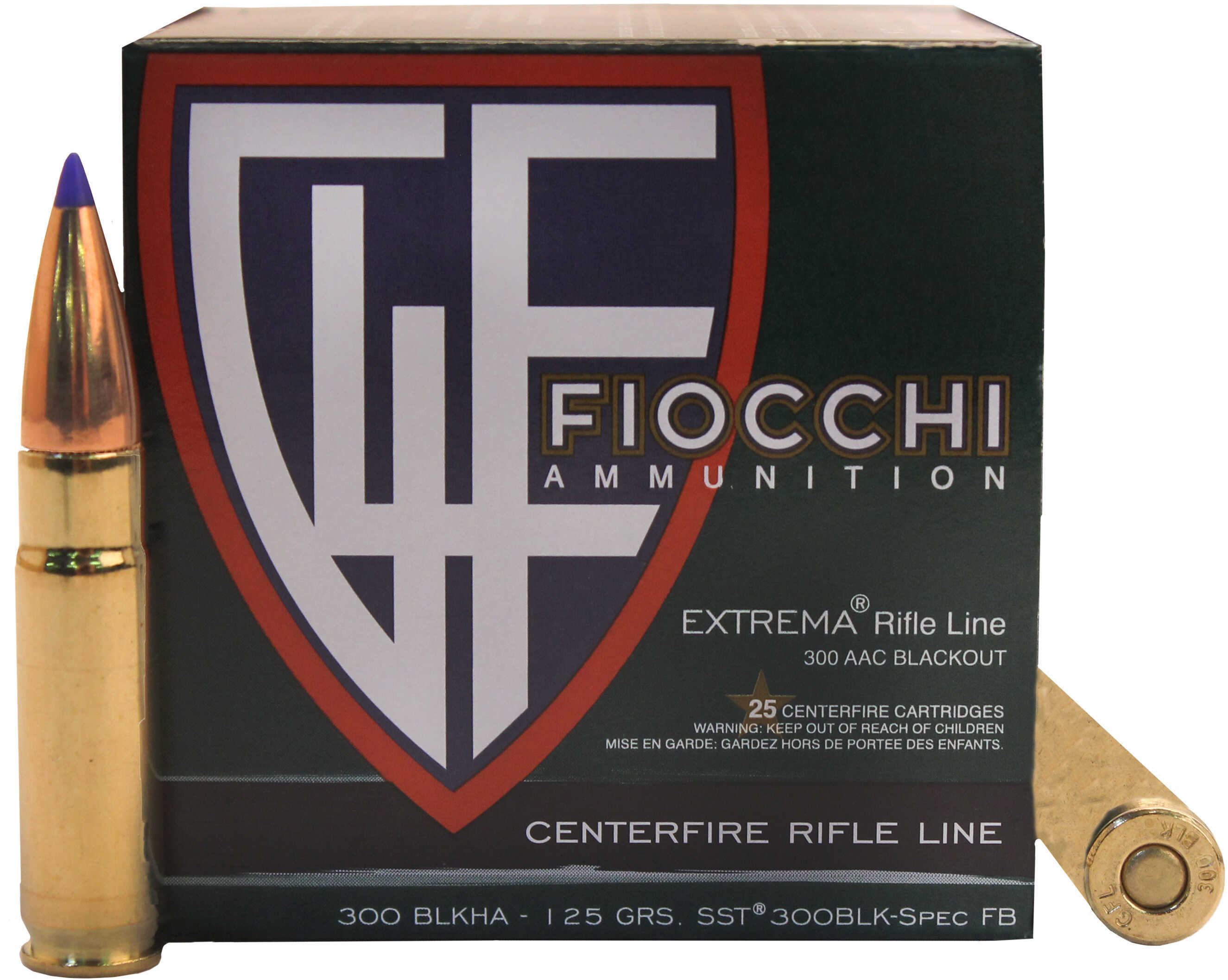 300 AAC Blackout 20 Rounds Ammunition Fiocchi Ammo 125 Grain Soft Point