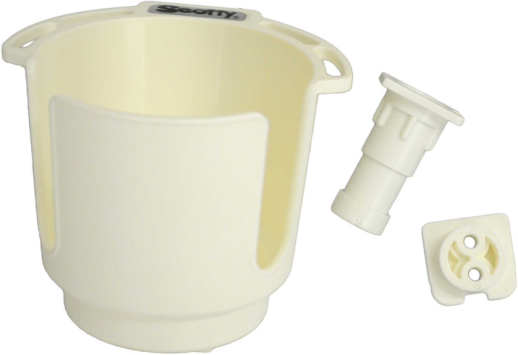 Scotty Cup Holder with Rod Post and Bulkhead White Md: 0311-WH