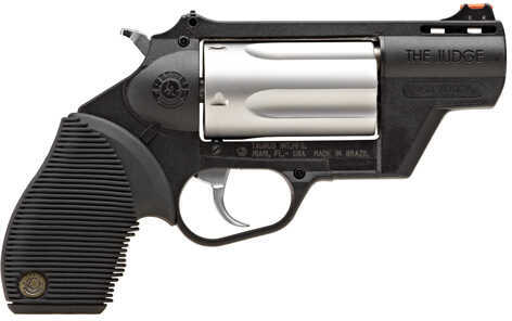 Taurus Judge Public Defender 45 Colt / 410 Gauge 5 Round 2.50" Barrel Matte Stainless Cylinder Black Polymer Frame Fiber Optic Front Sight