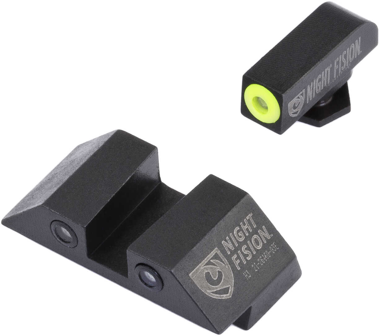 Night Fision Perfect Dot Sight Set for Glock 17/17L/19/22-28/31-35/37-39 Front Square Rear Yellow with Green Tr